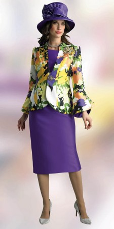 Lily and Taylor 4822 Ladies Floral Print Church Suit