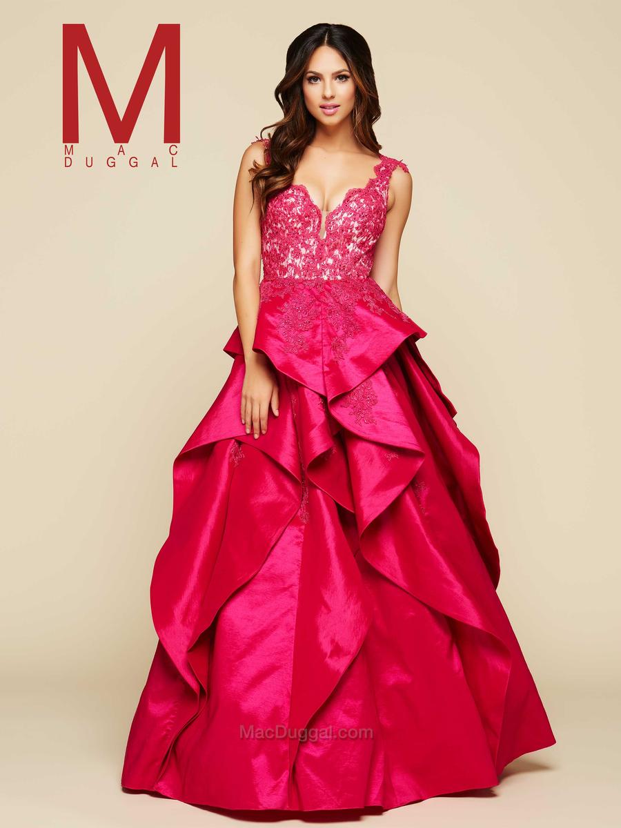 mac duggal off the shoulder tiered ballgown