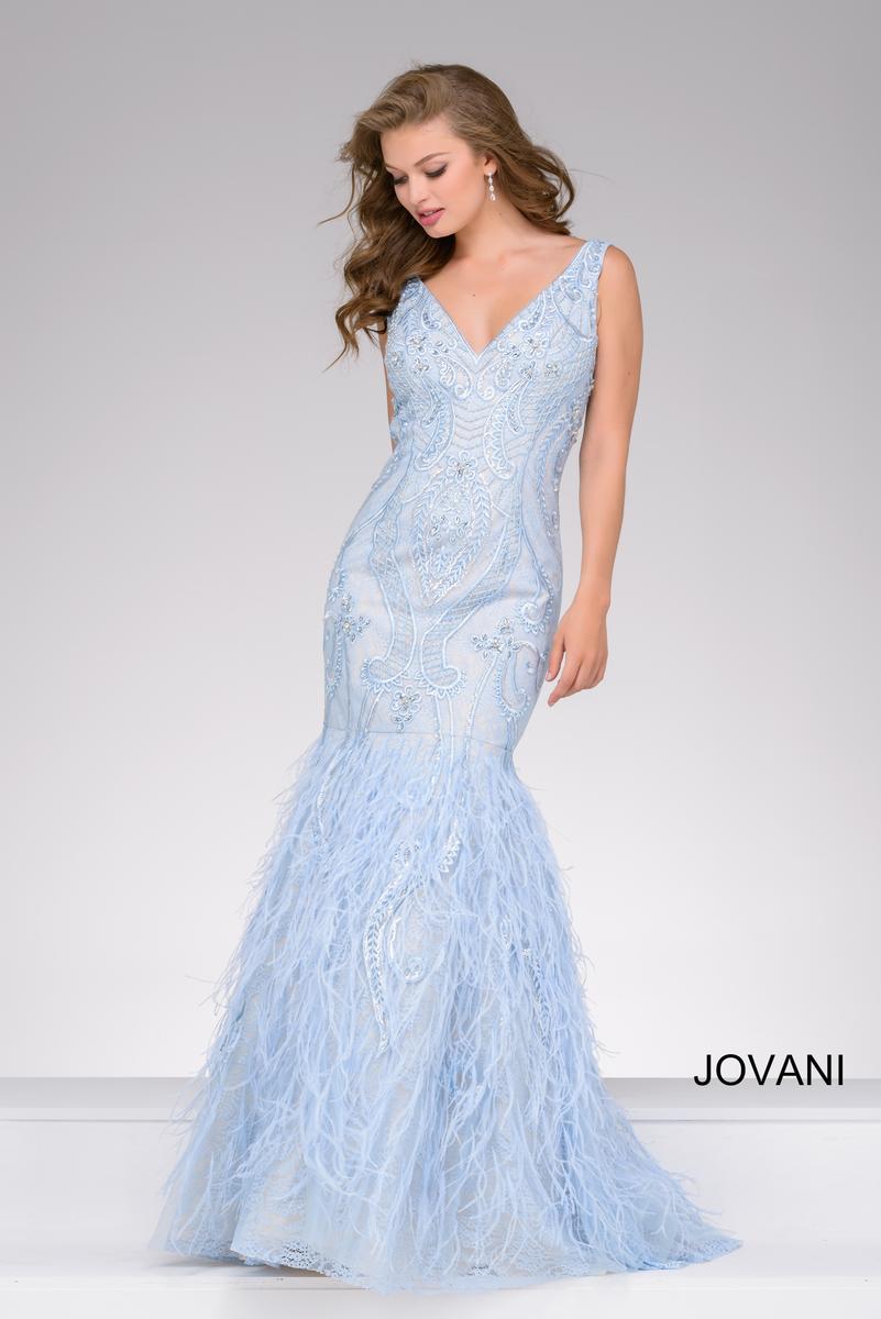 Jovani 48759 V Neck Mermaid Prom Dress: French Novelty