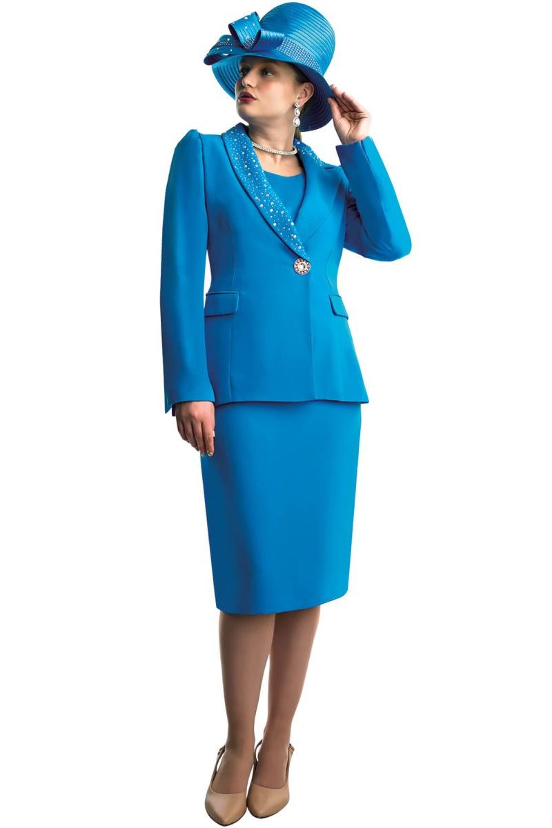 French Novelty: Lily and Taylor 4891 Ladies French Crepe Church Suit