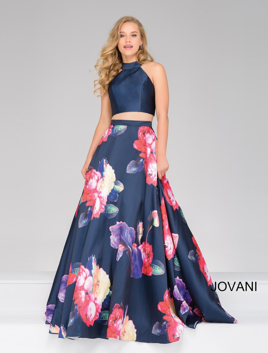 Jovani 48937 High Neck 2 Piece Ball Gown: French Novelty