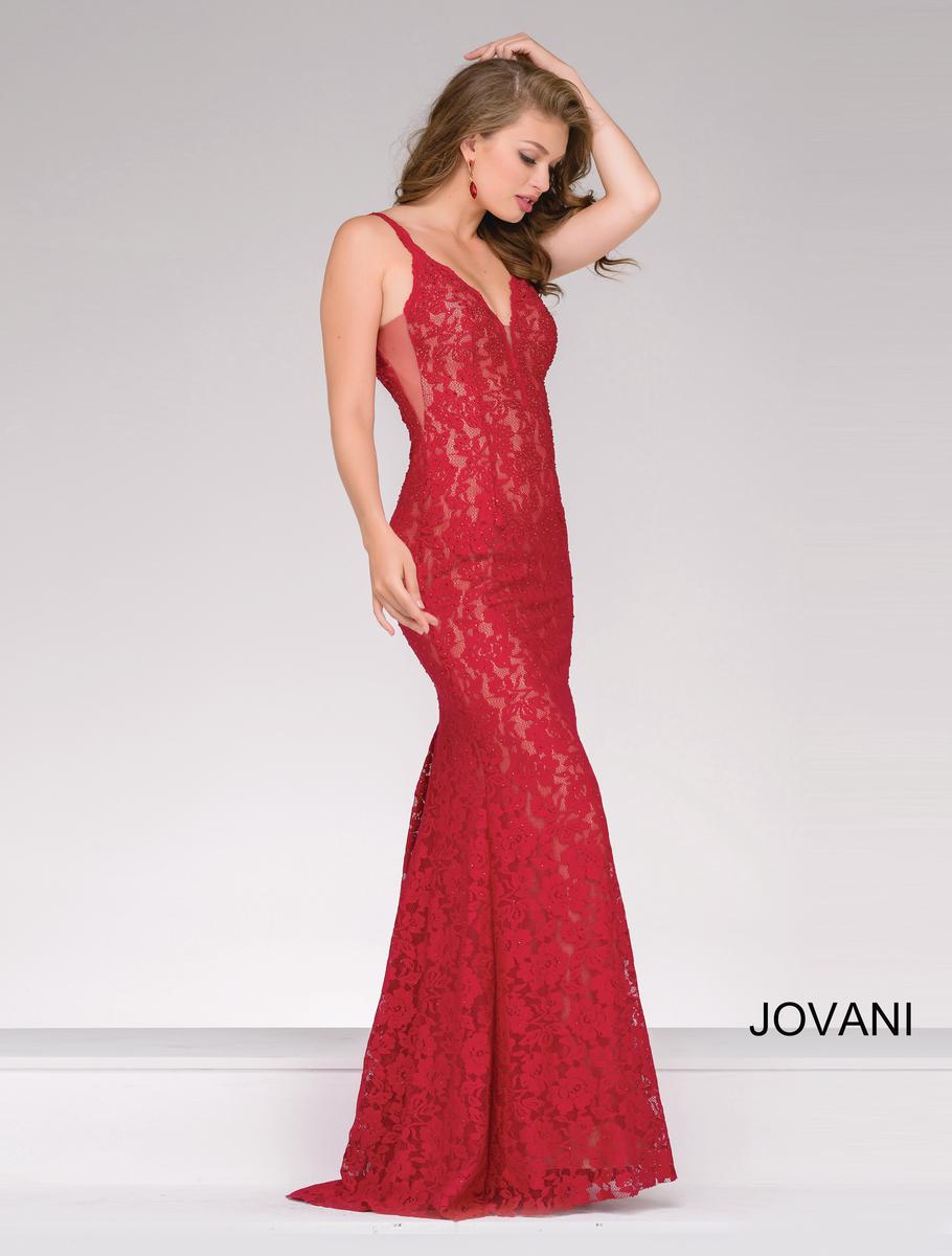 French Novelty: Jovani 48994 Fitted Lace Prom Dress