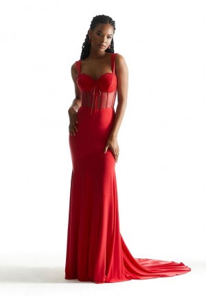 Morilee 49061 Minimalist Sheer Midriff Prom Dress