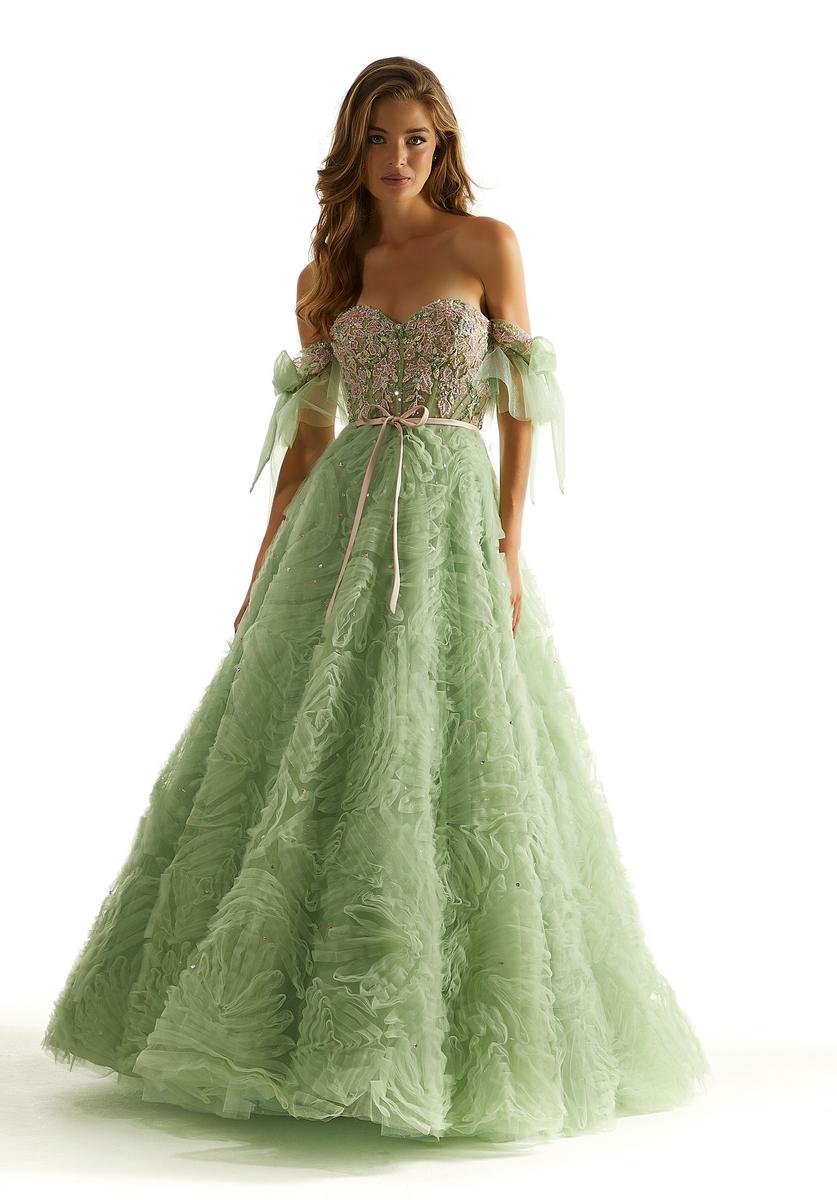 French Novelty: Morilee 49068 Fairytale Floral Ruffled Prom Dress