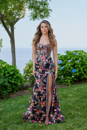 Morilee 49150 Vibrant Colorful Floral Sequin Prom Dress