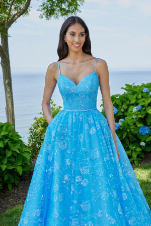 Morilee 49153 Princess Floral Glitter Ball Gown Prom Dress