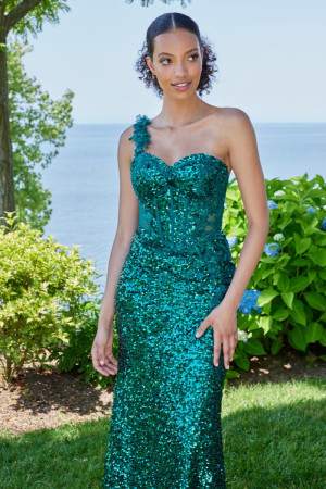 Morilee 49163 Sparkling Sequin One Shoulder Prom Dress