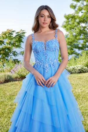 Morilee 49183 Dreamy Floral Embroidered Tiered Gown