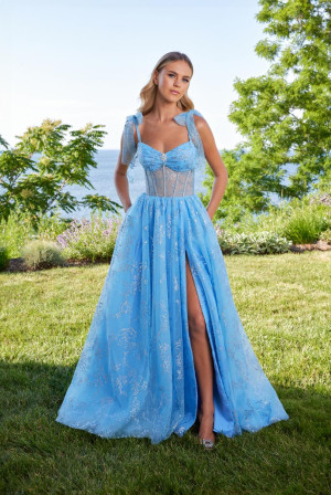 Morilee 49185 Princess Tie Strap Prom Dress