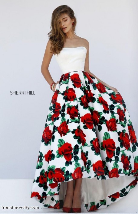 floral high low formal dress