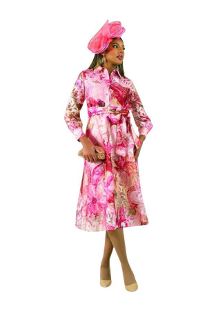 Lily and Taylor 5044 Bold Print Jacquard Church Dress