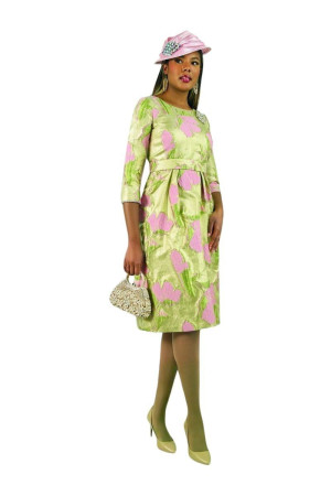 Lily and Taylor 5057 Floral Spring Jacquard Church Dress