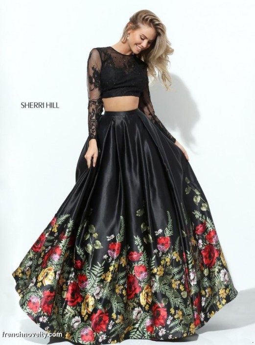 sherri hill floral ball gown