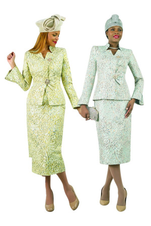 Lily and Taylor 5060 Ladies Elegant Print Church Suit