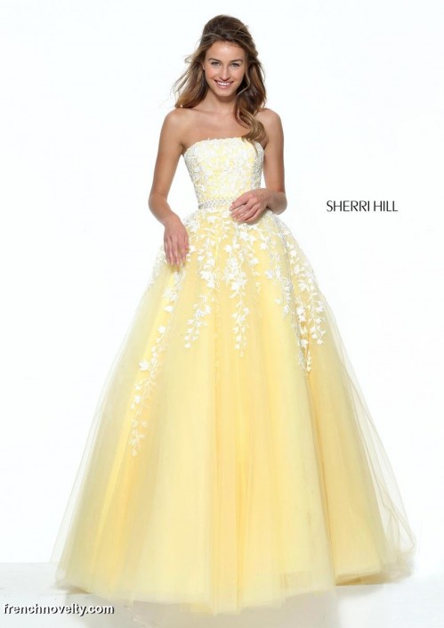 light yellow evening gown