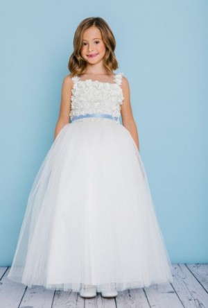 Rosebud 5131 Girls Dress with 3-D Flowers