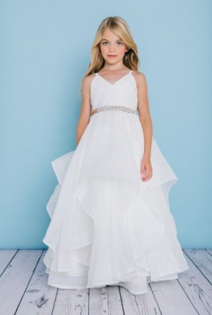 Rosebud 5132 Organza Flower Girls Dress with Bling
