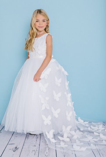 flower girl dress with train