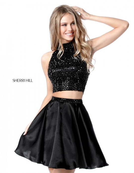 sherri hill 2 piece short prom dress