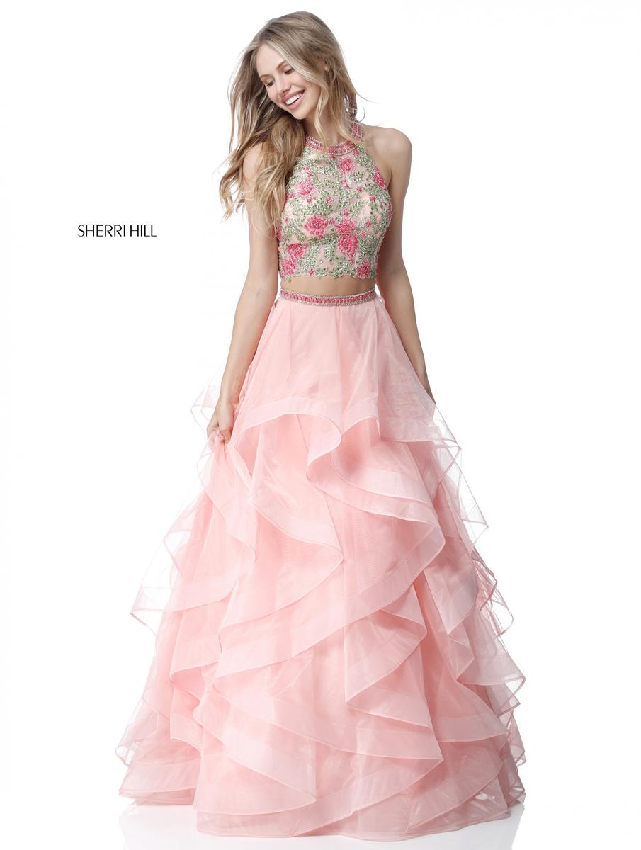 tiered ruffle prom dress