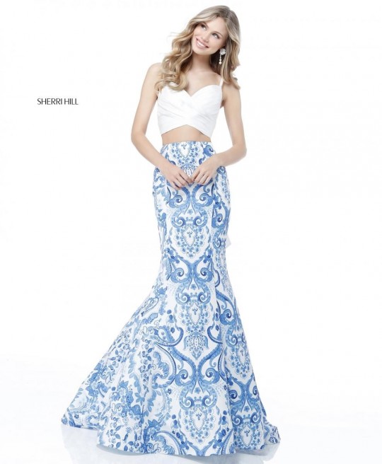 2 piece mermaid style prom dress