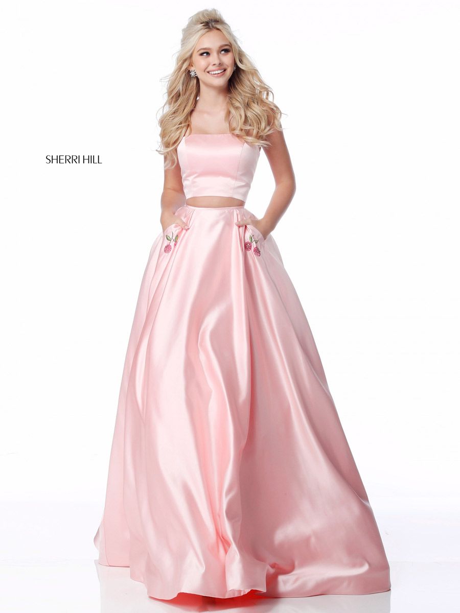 French Novelty: Sherri Hill 51813 Flower Pocket 2 Piece Prom Dress