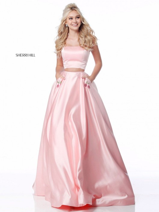sherri hill red two piece prom dress