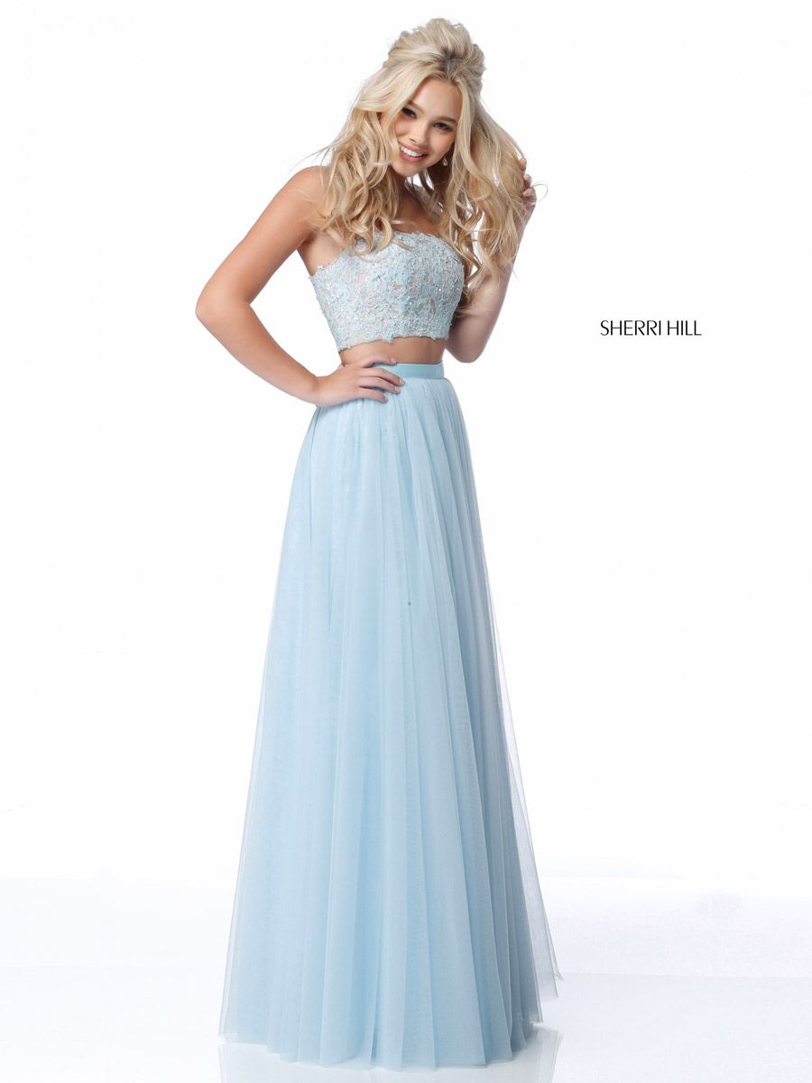 Sherri Hill 51922 Lace Top 2 Piece Prom Dress: French Novelty