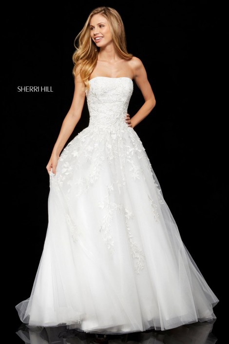 sherri hill white ball gown
