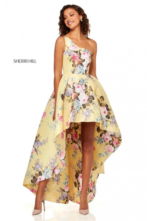 sherri hill yellow floral