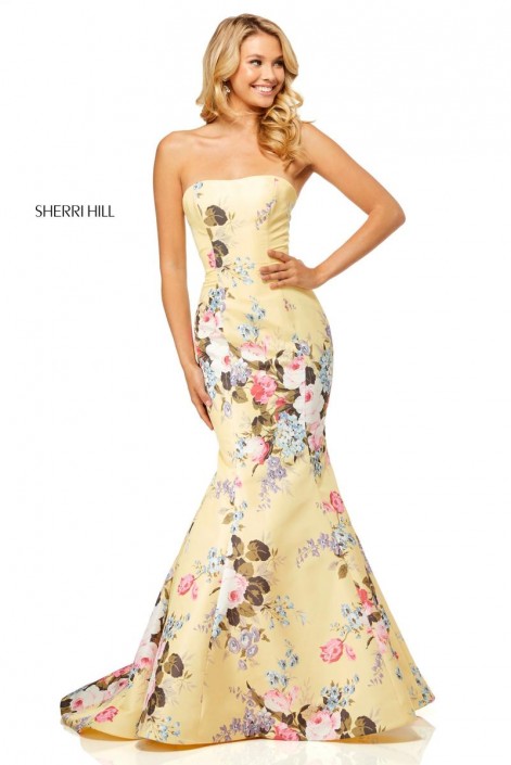 floral mermaid prom dress