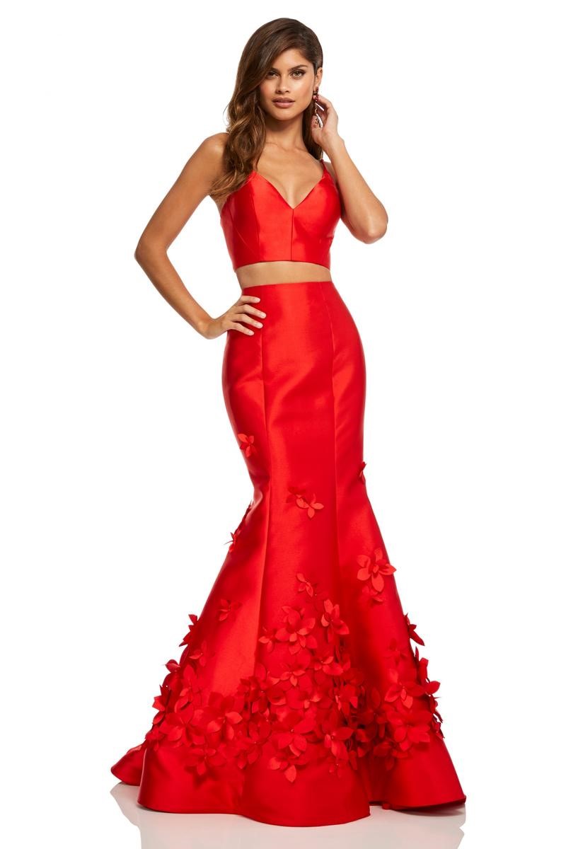 sherri hill 52580 two piece 3 d flowers prom dress french sydney designs
