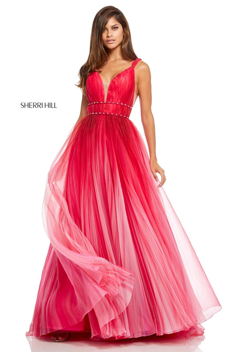 Sherri Hill 52692 Ombre Pleated Prom  Dress  French  Novelty