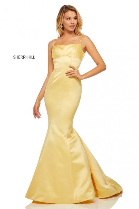 ruffle back prom dress
