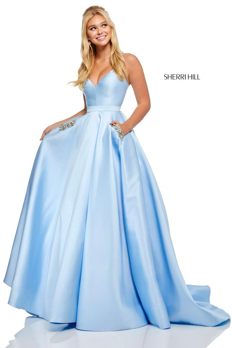 light blue prom dress with pockets