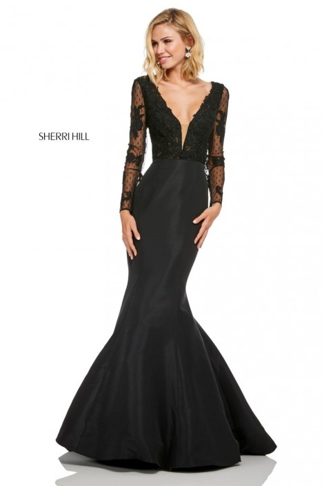 sherri hill black mermaid dress