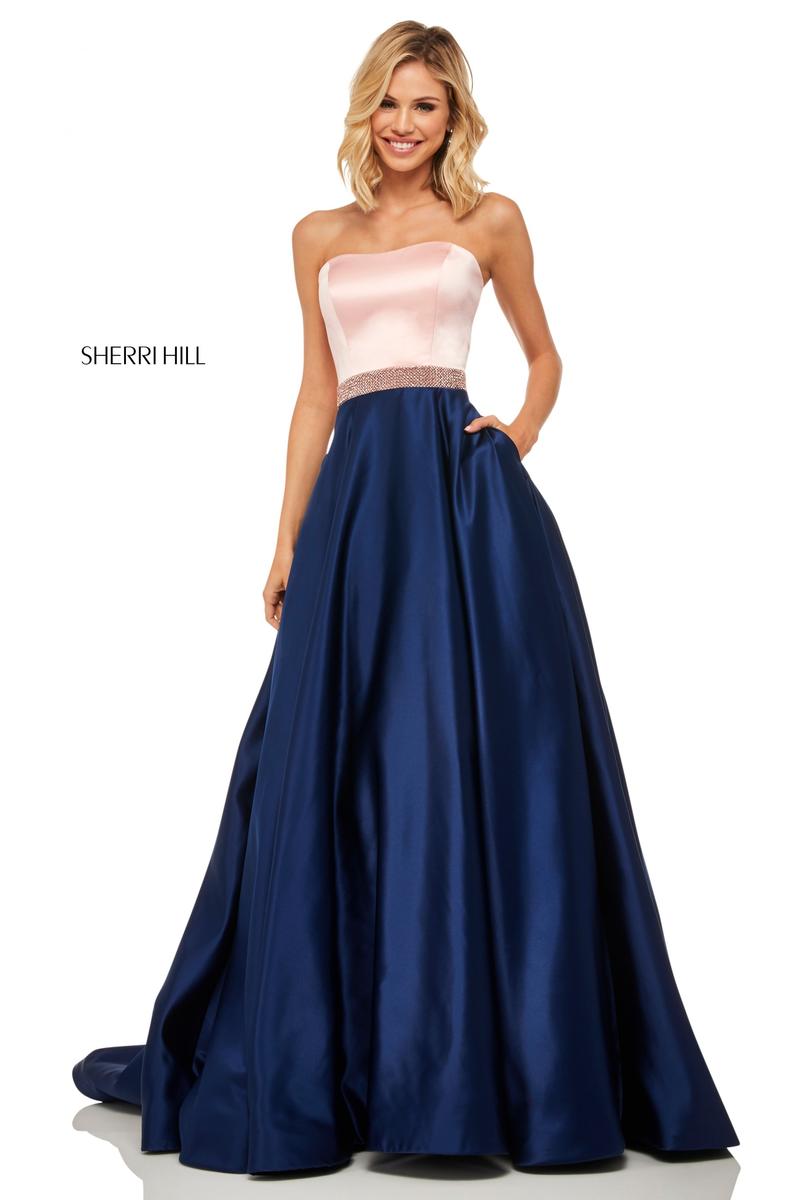 Sherri Hill 52776 Strapless Two Tone Prom Dress: French