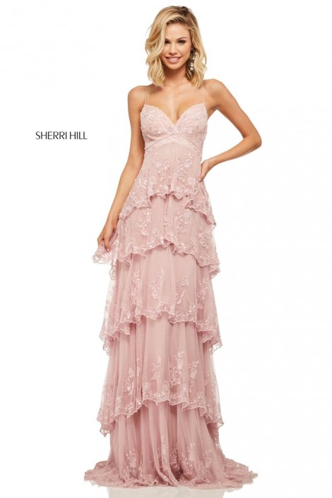 tiered prom dress