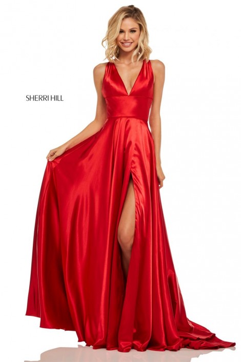 Red Cross Back Prom Dress