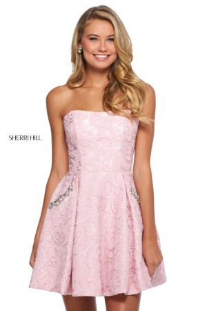 Sherri Hill 53002 Beaded Pocket Short Feminine Dress