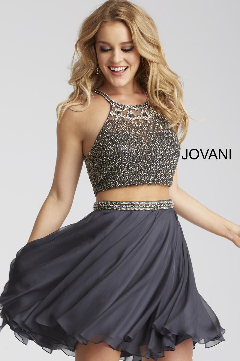French Novelty: Jovani 53089 Beaded 2 Piece Homecoming Dress