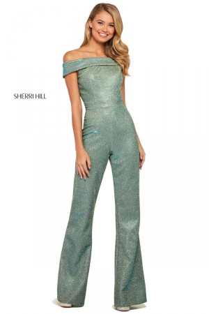 Sherri Hill 53208 Shimmering Off Shoulder Jumpsuit