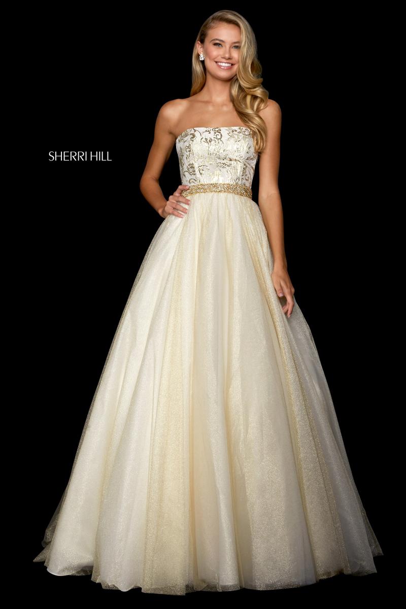 sherri hill gold ball gown