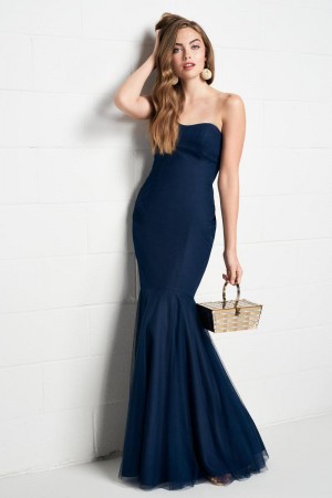 Size 12 Indigo Wtoo 538 Bobbinet Mermaid Bridesmaid Dress