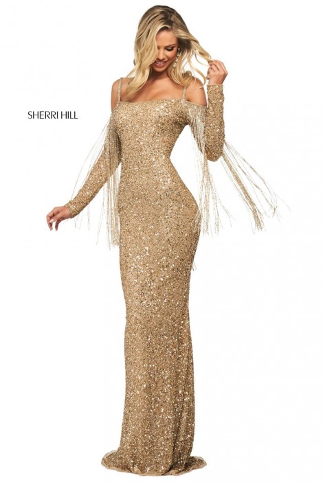 glitter gown long sleeve