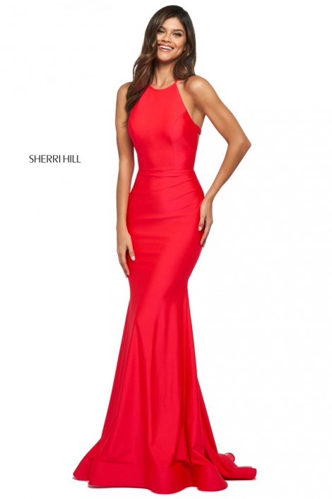sherri hill coral prom dress