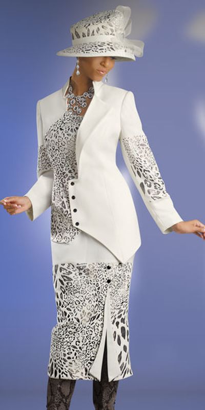 Donna Vinci Couture 5400 Womens Ivory Church Suit - French