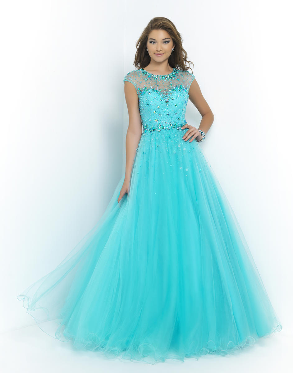 French Novelty Pink by Blush 5409 Sheer Beaded Ball Gown