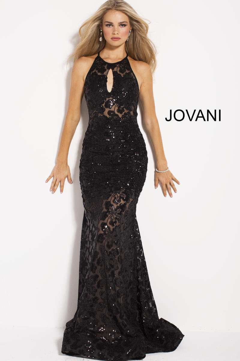 French Novelty: Jovani 54986 Sequin Keyhole Gown