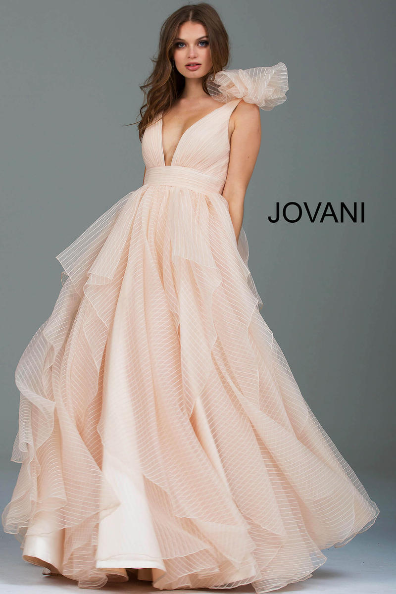 jovani tulle layered ball gown